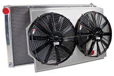 Radiator & Fans, Griffin Aluminum PerformanceFit, 1964-88, 26" Core, 2- Row