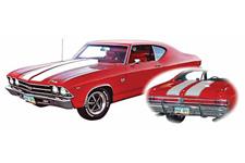 Decal, 1968-69 Chevelle Malibu Flat non-SS Hood Vinyl Stripe Kit