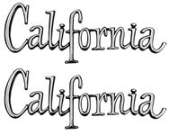 EMBLEM, Quarter Panel, 1968-69 "California", Pair