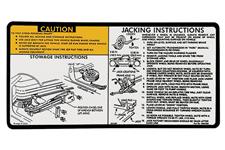 Decal, Jacking Instructions, 1981-84 El Camino