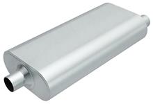 Muffler, Rumble Turbo Perf, 2.5" Offset/Cntr, 4.25" x 9.75" x 20" Body/25" Long