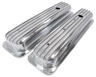 Valve Covers, SBC Center Bolt, 3 1/4", Finned Aluminum