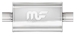 Muffler, 5" x 8" Oval Reversible, Magnaflow, Satin 409SS, Center/Center