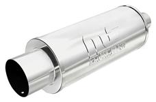 Muffler w/Tip, Street 6" x 20.5" Round, 2.25" Inlet/4" Straight Cut Tip, MF