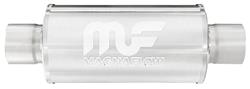 Muffler, 6" Round Reversible, Magnaflow, Brushed 430SS, Center/Center