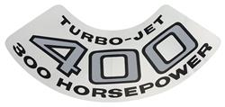 Decal, Air Cleaner, 1964-77 Chevelle/El Camino/Monte Carlo, Turbo-Jet 400 300HP