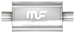 Muffler, 5" x 8" Oval Reversible, MF Race, Brushed 430SS, Center/Center