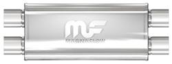 Muffler, 5" x 8" x 18" Oval Reversible, MF, Satin 409SS, Dual/Dual