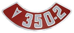 Decal, Air Cleaner, "350-2V", 1959-76 Pontiac, Aftermarket