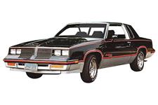 Decal, 1983 Cutlass, Hurst/Olds Stripe & Names Kit, Red/Silver & Black