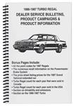Booklet, 1986-87 Turbo Regal, Dealer Service Bulletins and Information