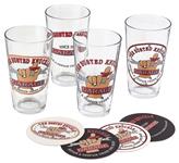 Pub Glass Set, w/Coasters, Busted Knuckle Garage