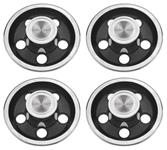 Hub Cap, 1966-68 Pontiac, Black, Rally I Wheel, 4-pc Kit