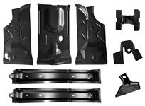 Trunk Floor, 1973-77 A-Body, 8PC Set, w/Body & Gas Tank Braces