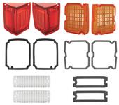 Lens Kit, Exterior, 1972 El Camino, Tail, Backup, Marker, Amber Park, W/Gasket