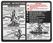 Decal, Jacking Instructions, 1972 Chevelle/Monte Carlo, 6264829, Dated: 5-10-71