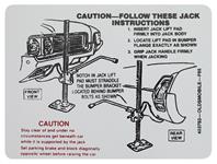 Decal, 69 Cutlass, Trunk, Jacking Instructions