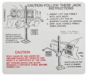 Decal, Jacking Instructions, 1971 Cutlass, In Trunk, GM # 409601