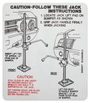 Decal, Jacking Instructions, 1965 Cutlass, In Trunk, GM # 388897