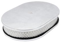 Air Cleaner, Eddie MS Cast Aluminum, 12" Oval Paper Filter, Smooth Top