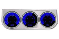 Gauge Panel, LED Bar Graph 2-1/16", Oil Pressure/Water Temp/Volts, 3pc