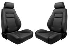 Bucket Seat, Procar, Elite Series 1100, Reclinable w/Headrest, Vinyl, Pair