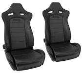 Bucket Seat, Procar, Spider Series 1612, Reclinable, Black Vinyl, Pair