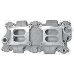 Intake Manifold, High-Rise Dual Quad, Offenhauser, Chevy, 348 ci, AFB/Holley Crb