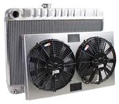 Radiator & Fans, Griffin Alum ExactFit, 1965-67 G/T/L, 15x25.5" LH Upper, 2-Row