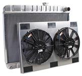 Radiator & Fans, Griffin Alum ExactFit, 1964-65 G/T/L, 17x25.5", RH Upper, 2-Row