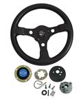 Steering Wheel Kit, Grant Formula GT, 1964-65 CH/EC, Black w/ Blue Bowtie Cap