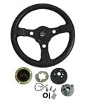 Steering Wheel Kit, Grant Formula GT, 1964-65 CH/EC, Black w/ Red Bowtie Cap
