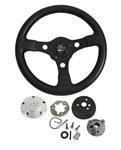 Steering Wheel Kit, Grant Formula GT, 1964-65 CH/EC, Black w/ Billet Bowtie Cap