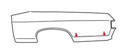 Molding, Lower Quarter Panel, 1970-72 El Camino, Side