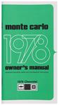 Owners Manual, 1978 Monte Carlo