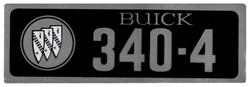 Decal, Valve Cover, 1966-67 Skylark, "Buick Tri-Shield 340-4"