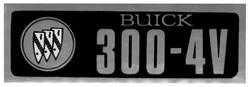 Decal, Valve Cover, 1966-67 Skylark, Buick Tri-Shield 300-4V