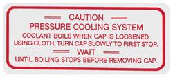 Decal, Cooling System Caution, 1961-63 Buick w/Aluminum Engines