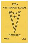 Accessory Price List, 1966 GTO/Tempest/LeMans