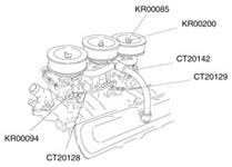 Throttle Lever Set, 1963-66 Pontiac Tri-Power